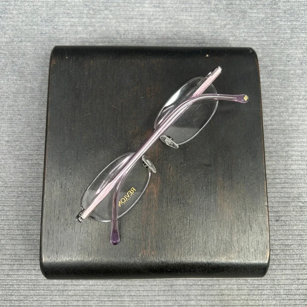 Revlon RV 510 Plum Oval Y2k Eyeglasses Metal Frames Purple Designer Eyewear